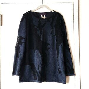 🖤 TREND Les Copains ITALY Black Blue Navy Sweater Top Sz Italy II-42 /US M-8-10